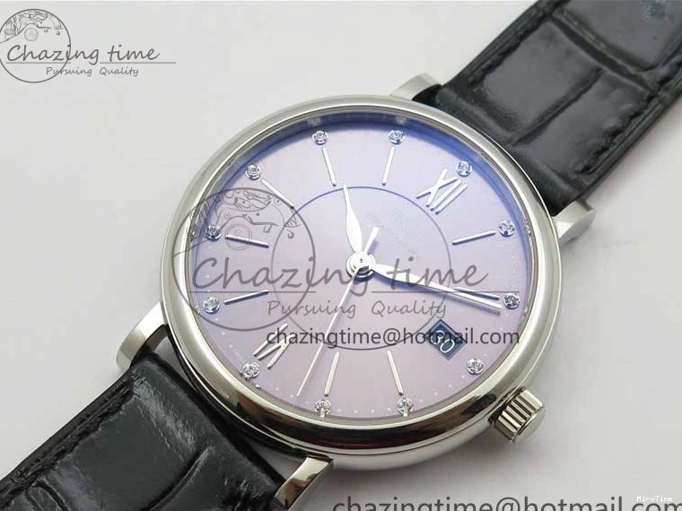 MIROTIME 0501 Portofino 37mm SS V7F 1:1 Best Edition Gray Dial on Black Leather Strap A Practical 7094